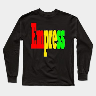 Empress Queen women girls Reggae Rasta Jamaica Jamaican Long Sleeve T-Shirt